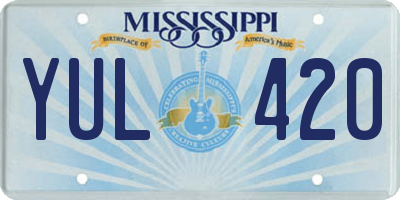 MS license plate YUL420