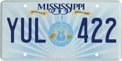 MS license plate YUL422