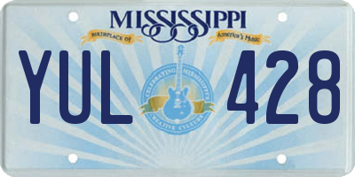 MS license plate YUL428