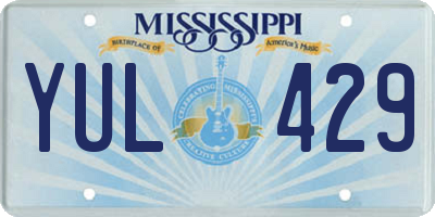 MS license plate YUL429