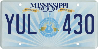 MS license plate YUL430