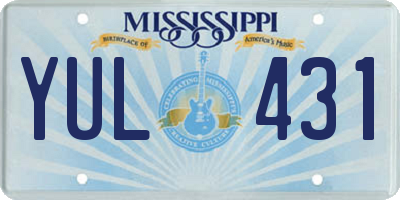 MS license plate YUL431