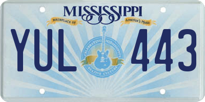 MS license plate YUL443