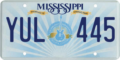MS license plate YUL445