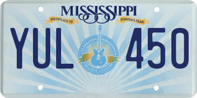 MS license plate YUL450