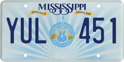 MS license plate YUL451
