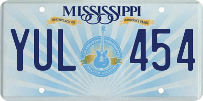 MS license plate YUL454