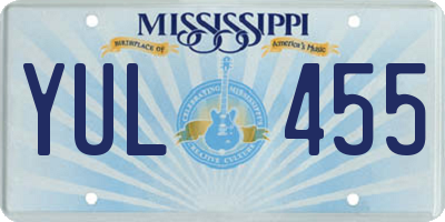 MS license plate YUL455