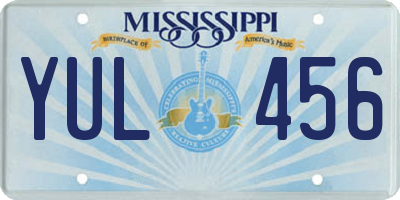 MS license plate YUL456