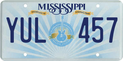 MS license plate YUL457