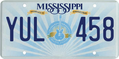 MS license plate YUL458