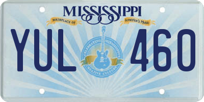 MS license plate YUL460