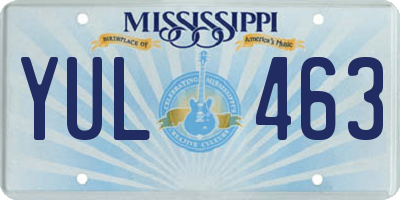 MS license plate YUL463