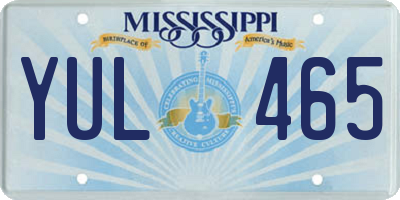 MS license plate YUL465