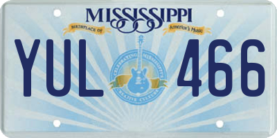 MS license plate YUL466
