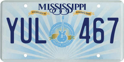 MS license plate YUL467
