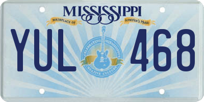 MS license plate YUL468