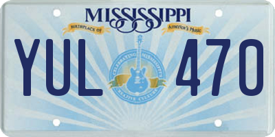 MS license plate YUL470