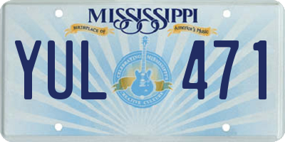 MS license plate YUL471