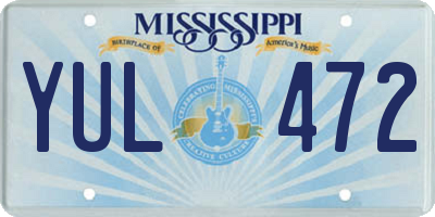 MS license plate YUL472