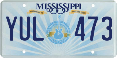 MS license plate YUL473