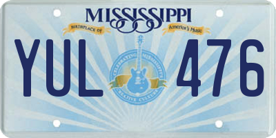 MS license plate YUL476