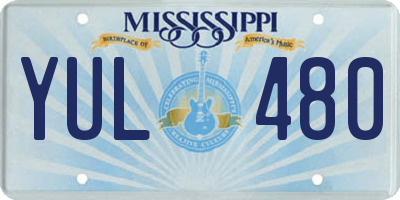 MS license plate YUL480