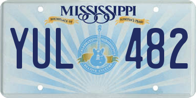MS license plate YUL482