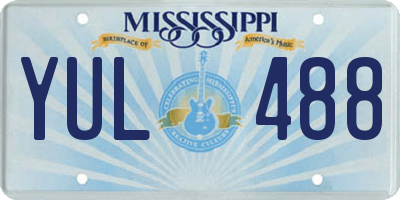 MS license plate YUL488