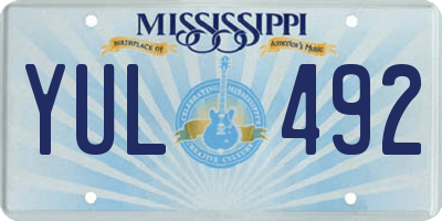 MS license plate YUL492