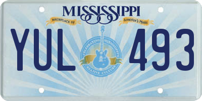 MS license plate YUL493