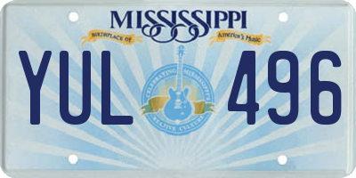 MS license plate YUL496
