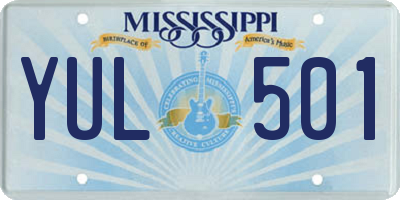 MS license plate YUL501