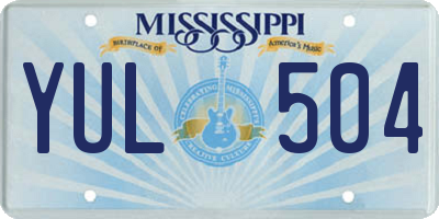 MS license plate YUL504