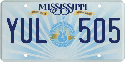 MS license plate YUL505