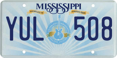 MS license plate YUL508