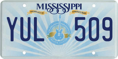 MS license plate YUL509