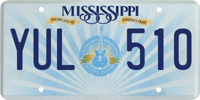 MS license plate YUL510