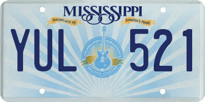 MS license plate YUL521
