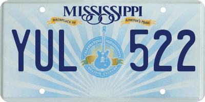 MS license plate YUL522
