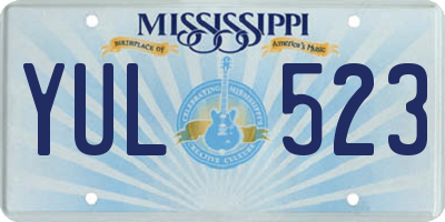 MS license plate YUL523