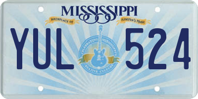 MS license plate YUL524