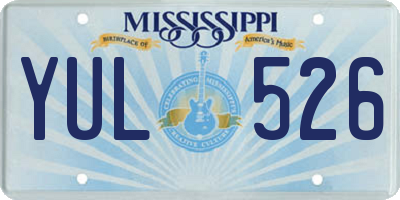 MS license plate YUL526