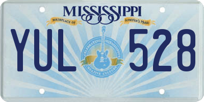 MS license plate YUL528