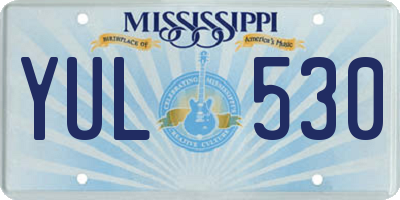 MS license plate YUL530