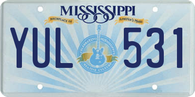 MS license plate YUL531