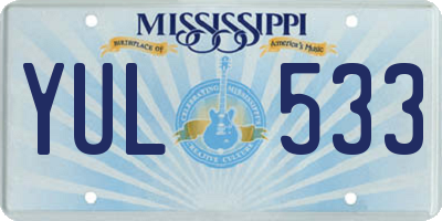 MS license plate YUL533
