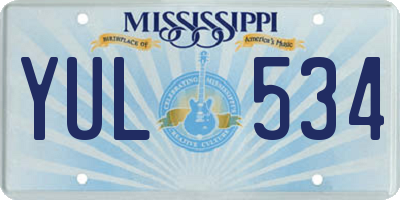 MS license plate YUL534