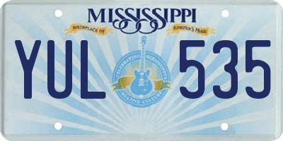MS license plate YUL535