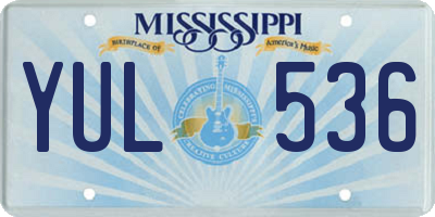 MS license plate YUL536